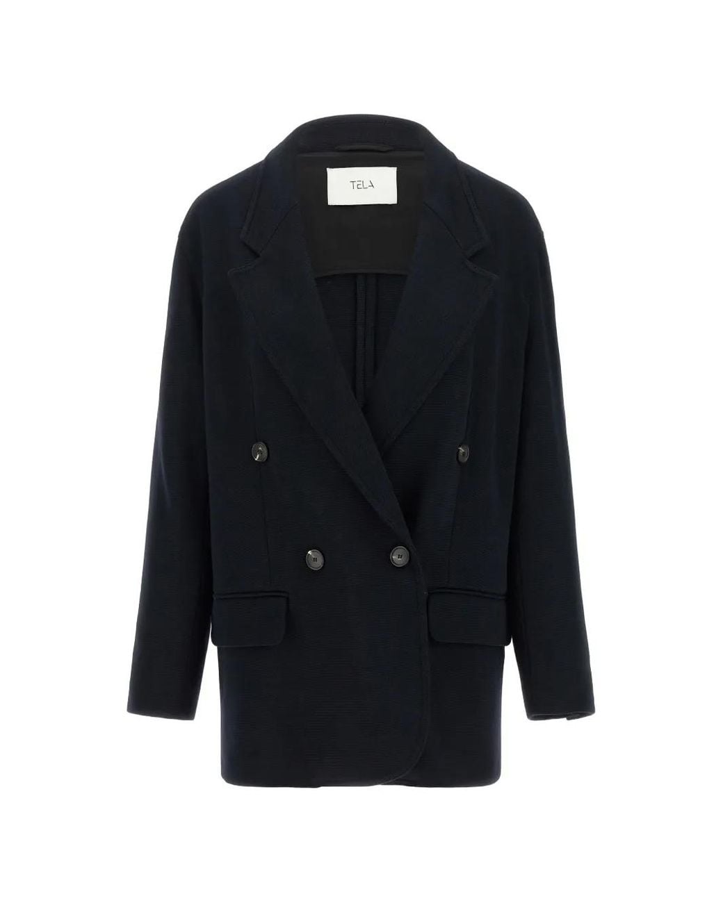 Tela Blue Jula Double-Breasted Blazer