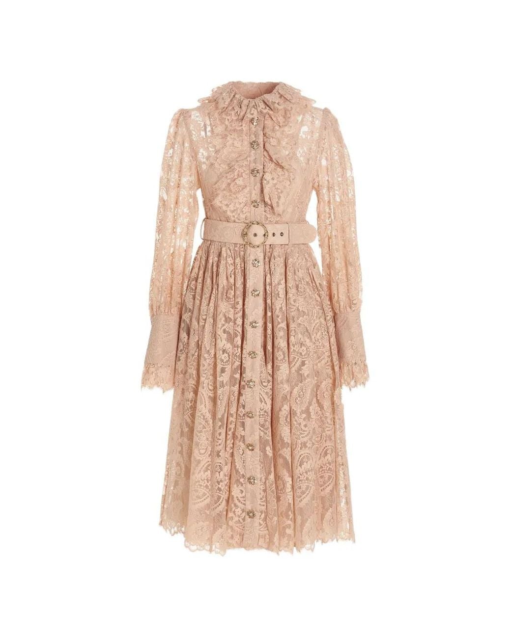 Zimmermann White Kaleidoscope Ruffled Lace Midi Dress