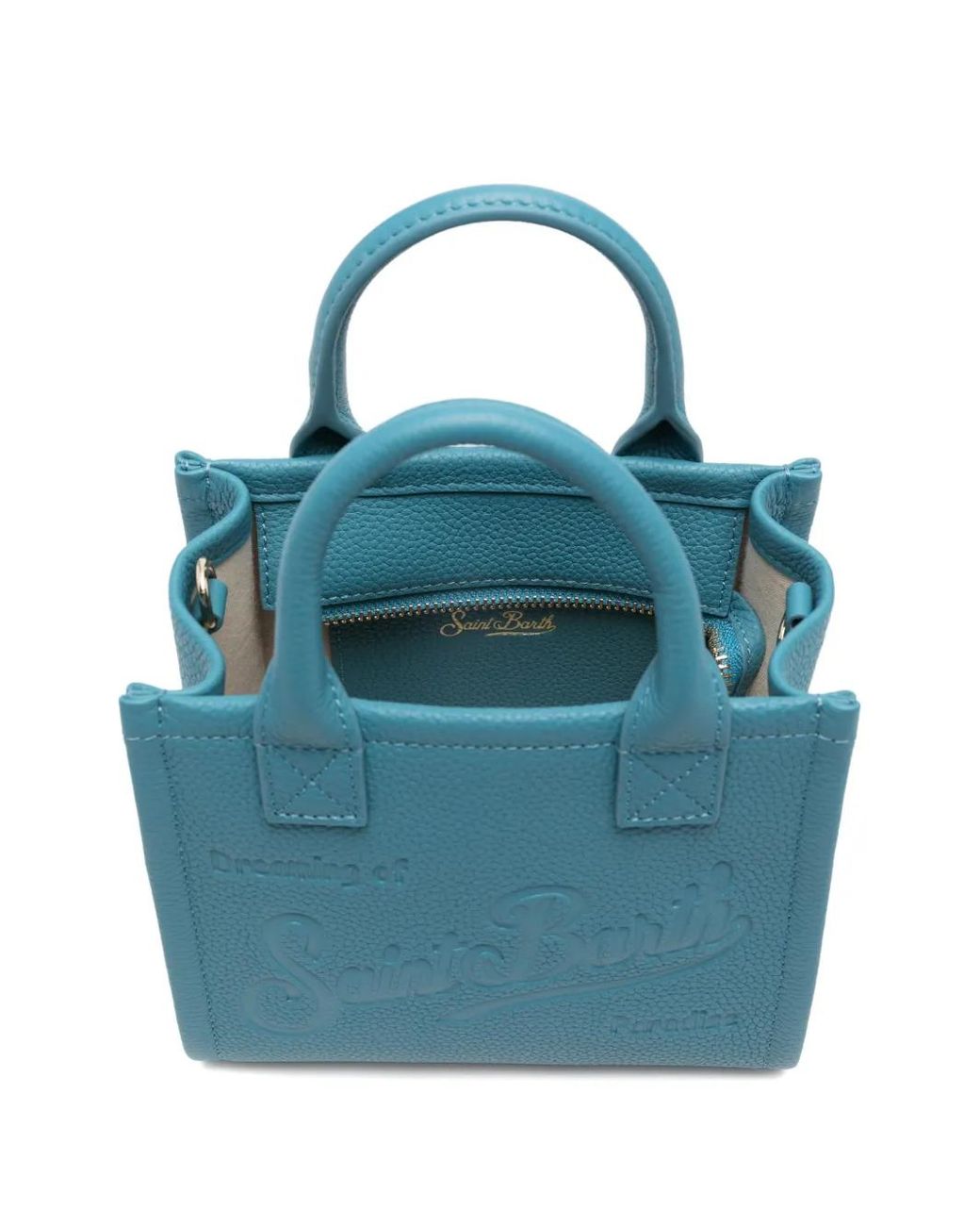 Mc2 Saint Barth Blue Mini Vanity Logo-Embossed Tote Bag
