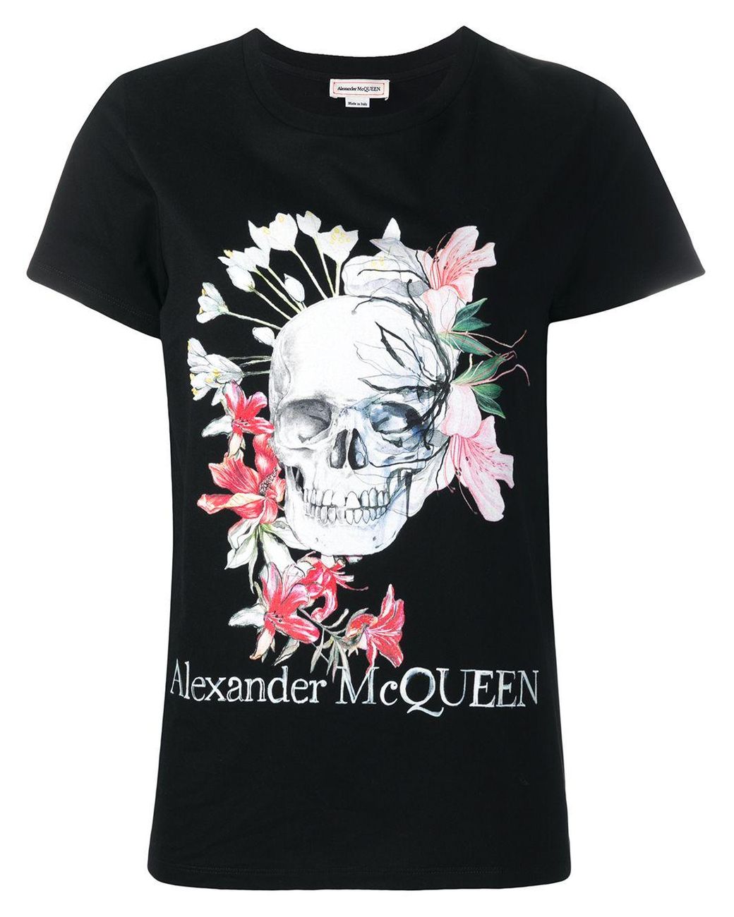 Alexander McQueen Skull Print Cotton T-shirt in Black - Lyst