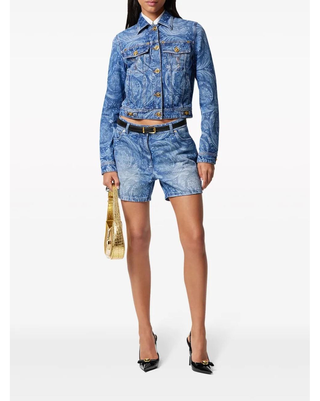 Versace Blue Denim Shorts