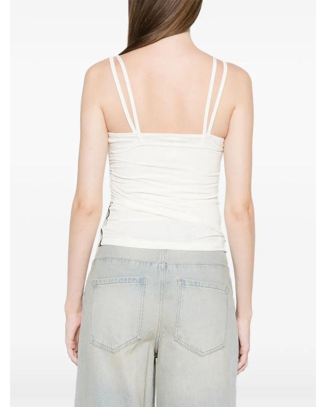 Adidas White Double-Layered Tank Top