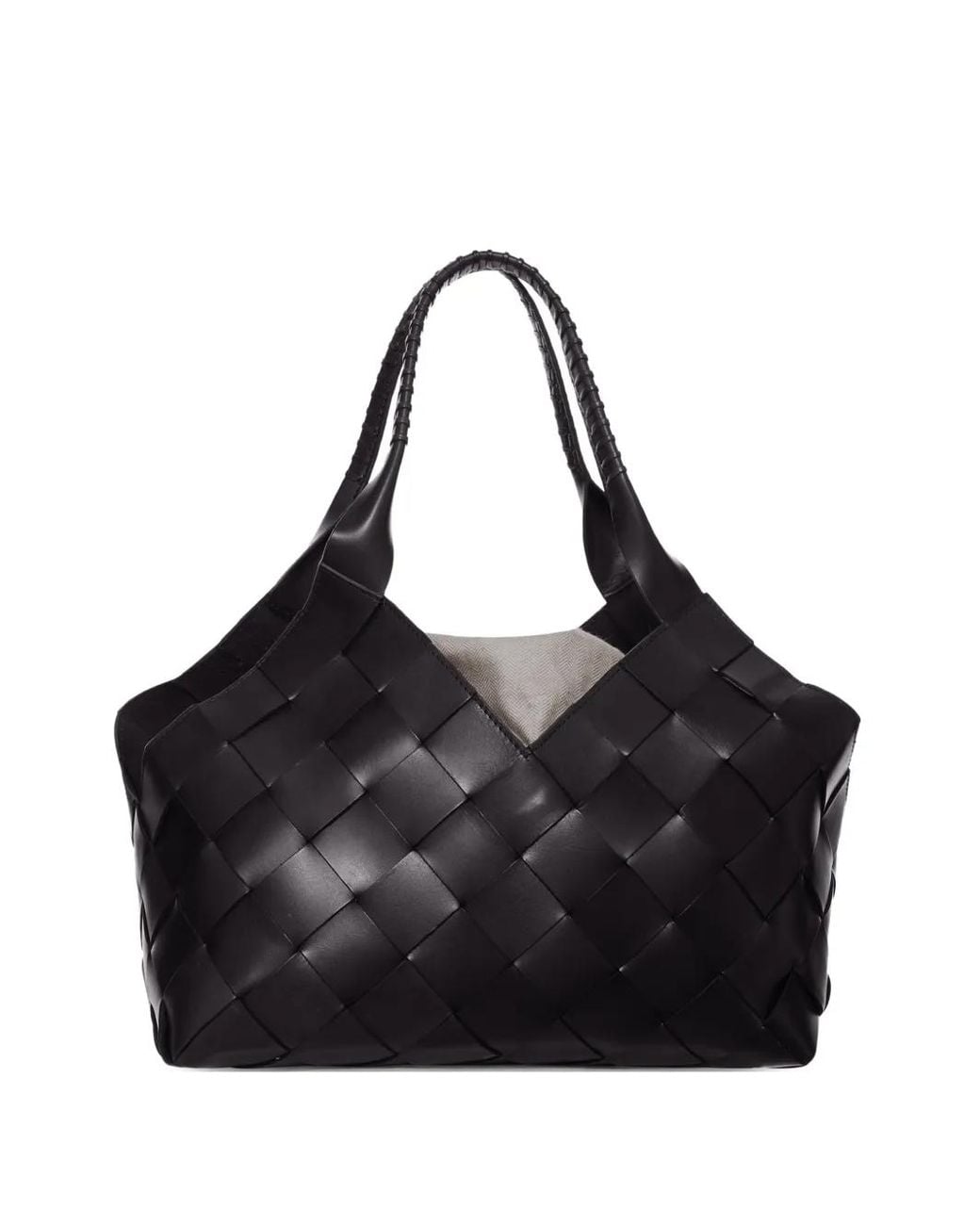 Sac Porté Épaule Castello En Cuir Tressé Dragon Diffusion en coloris Black