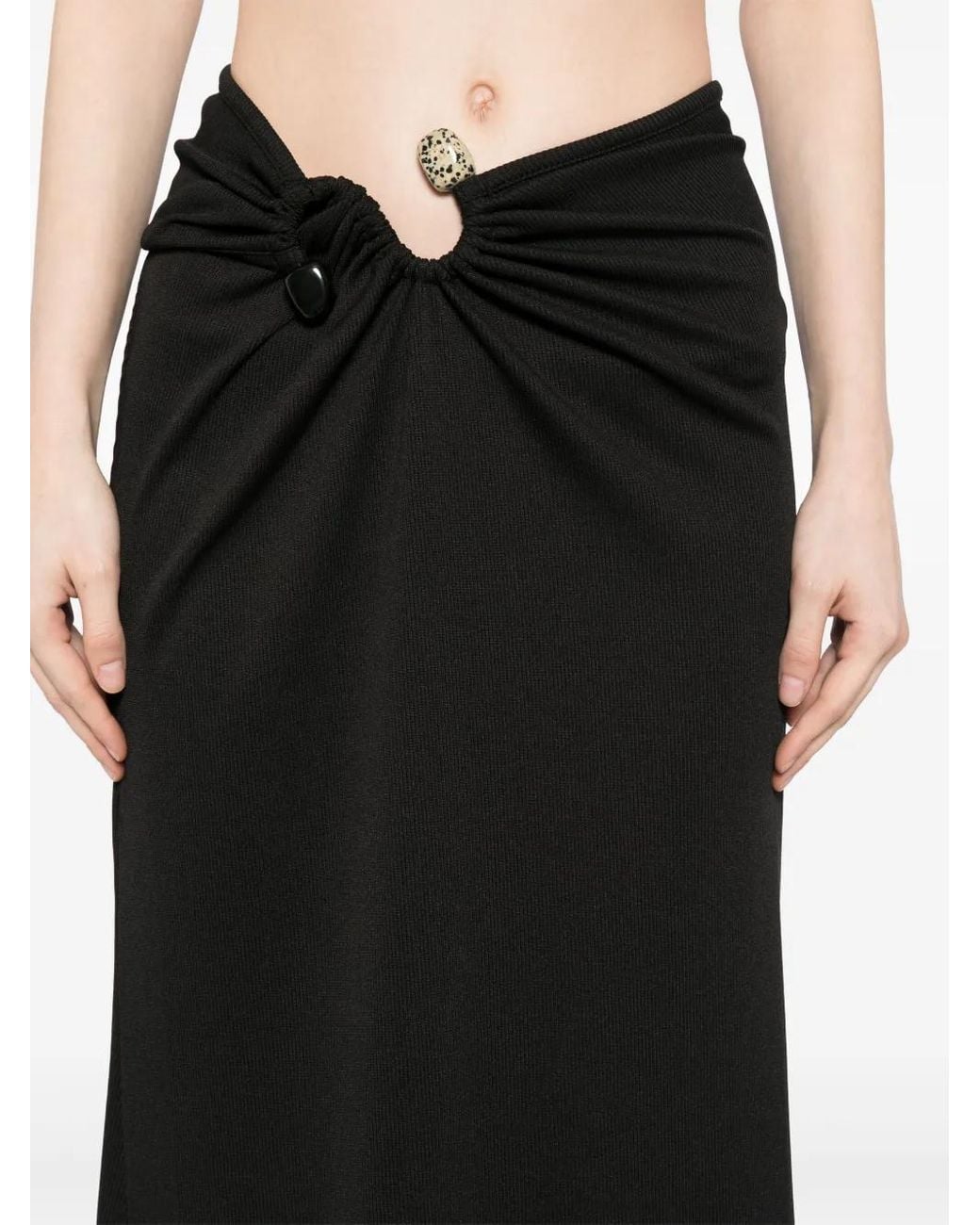 knee length dresses for ladies S-Buckle Suspension Skirt in Black main image 0