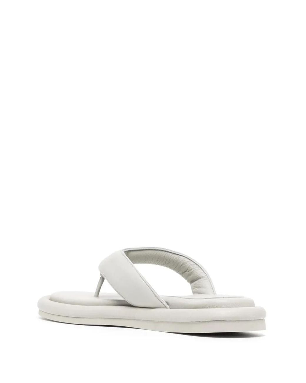 Gia Borghini White Padded Leather Flip-Flops