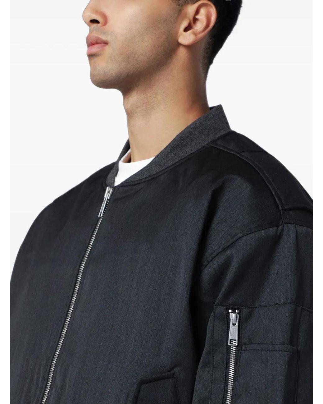 Entire studios Black Zip-Up Bomber Jacket for men
