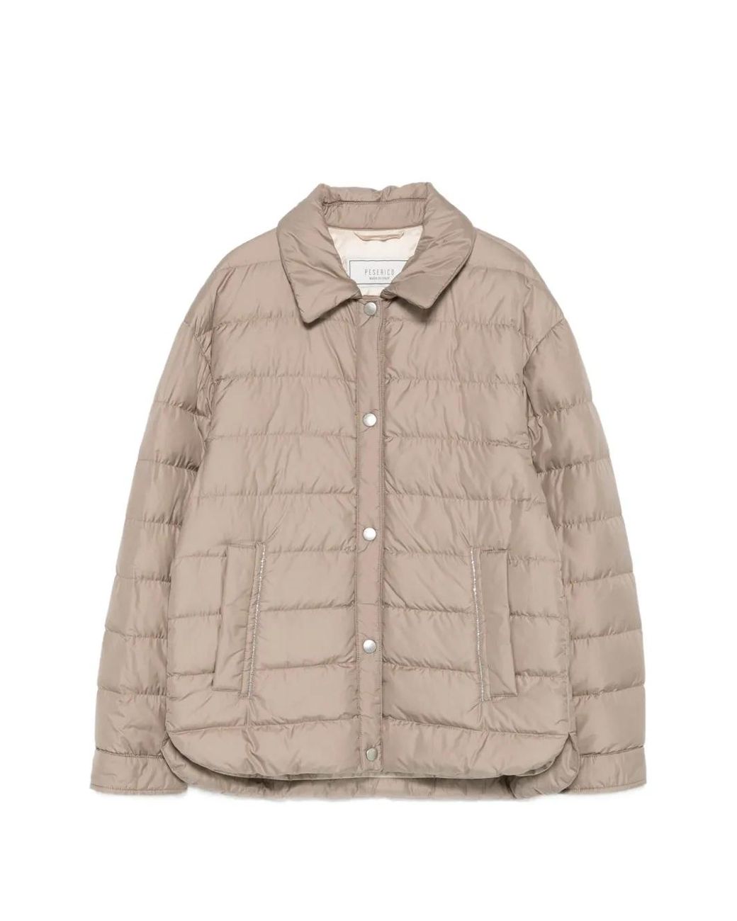 Peserico Natural Snap-Button Quilted Jacket