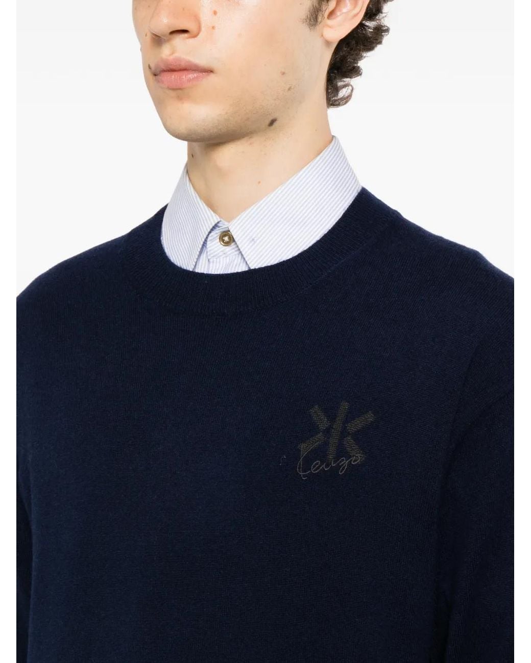 KENZO Blue Double K Sweater for men