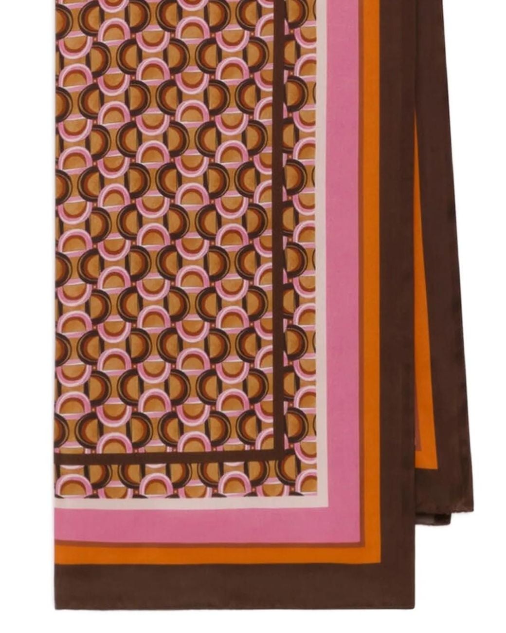 Maliparmi White Geometric-Print Silk Scarf