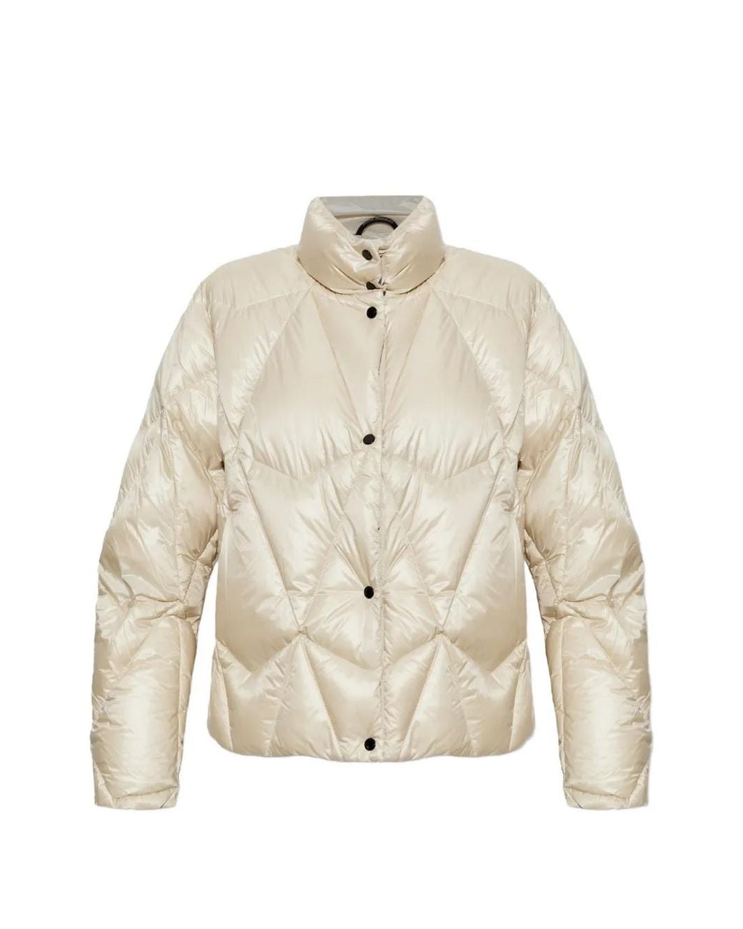 Moose Knuckles White Quilted Logo-Patch Puffer Jacket