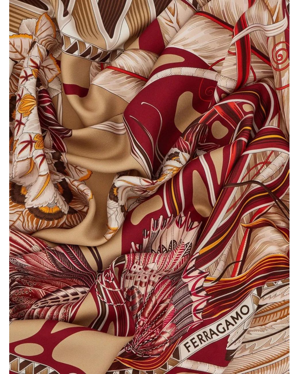 Ferragamo Pink Flowers And Butterflies Print Shawl