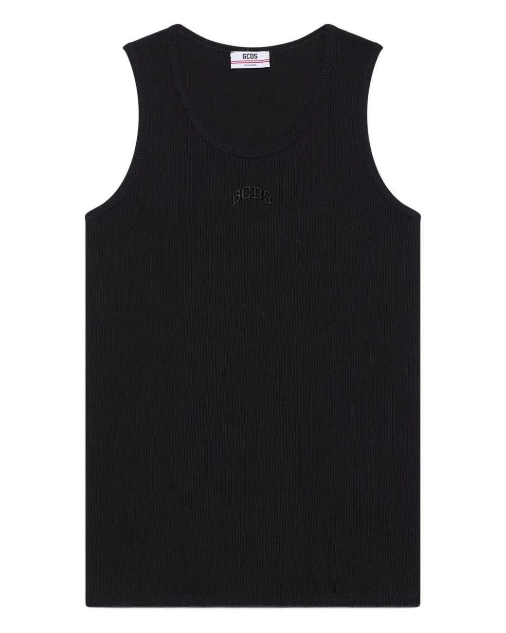 Gcds Black Logo-Embroidered Tank Top for men