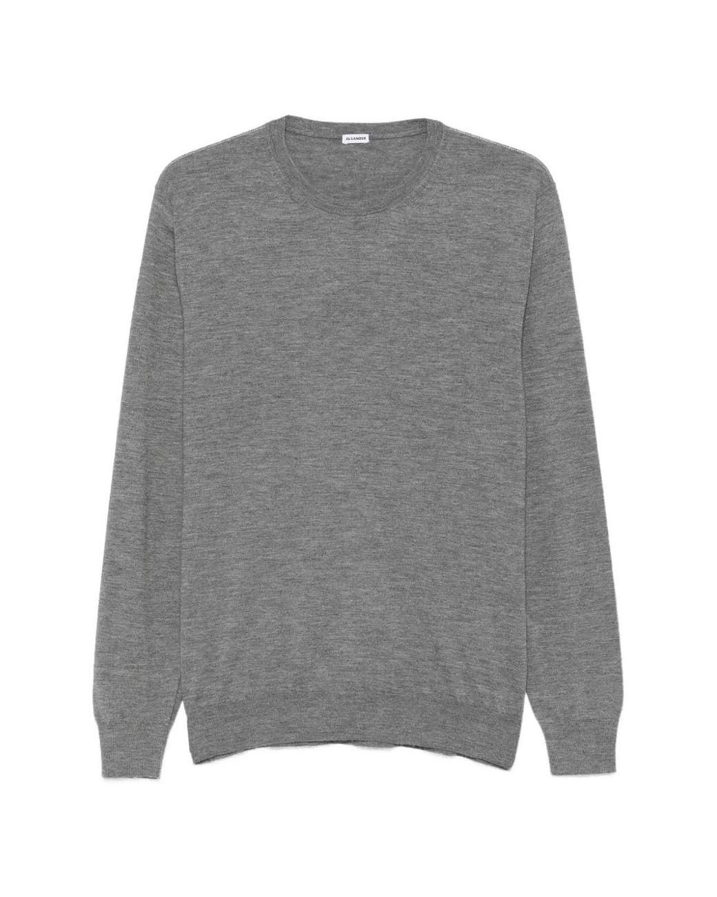 Jil Sander Gray Crew-Neck Cashmere Sweater for men