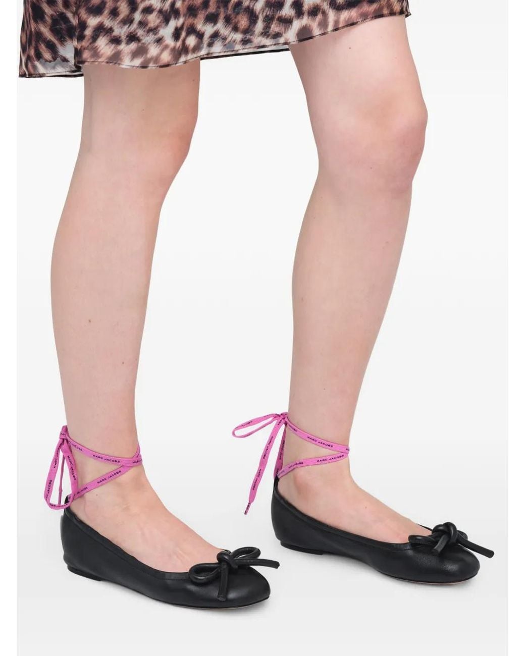 Marc Jacobs Black The Bow Lace-Up Ballerinas