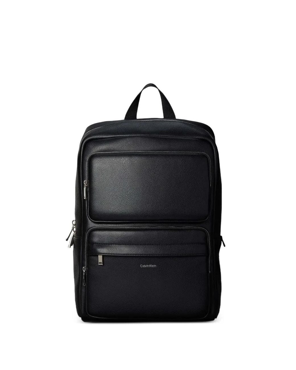 Calvin Klein Black Grained-Texture Zip-Fastening Backpack for men