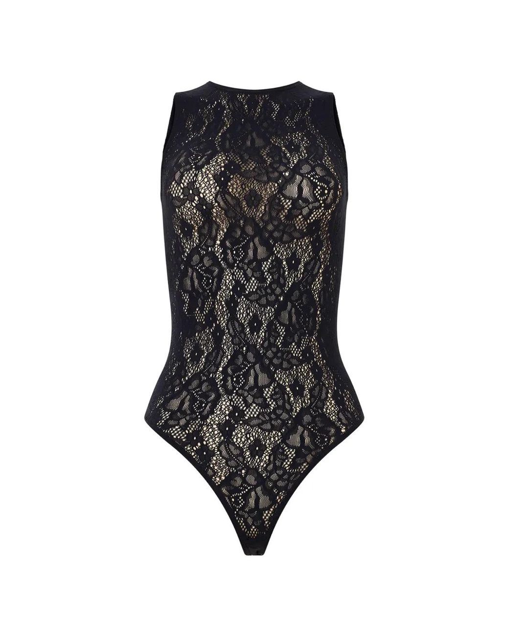 Wolford Black Infinite Rose Bodysuit