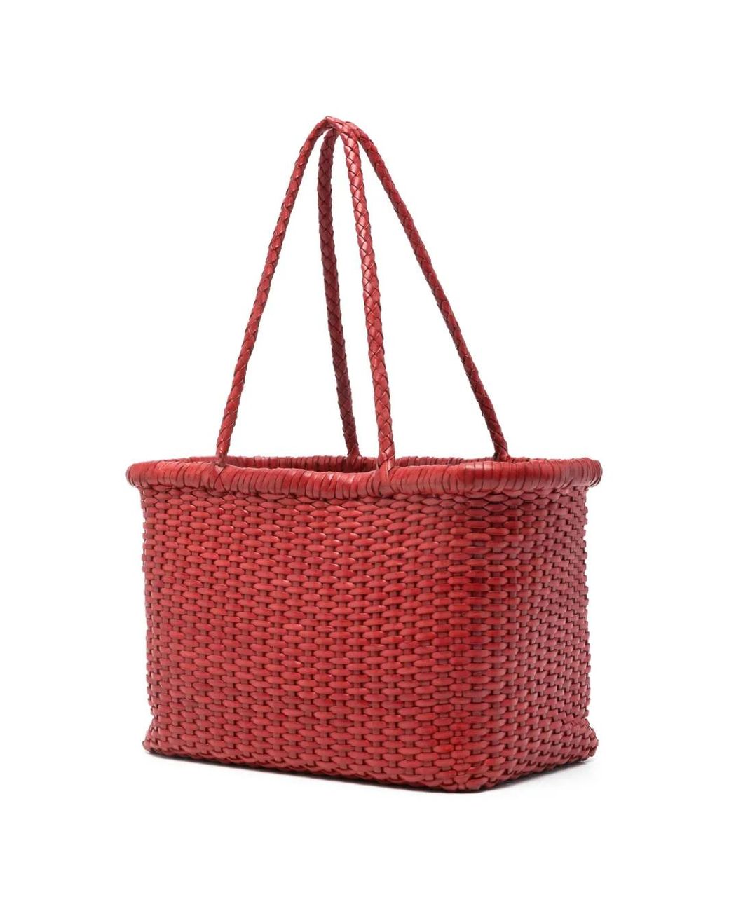 Dragon Diffusion Small Grace Basket Woven Tote Bag in Red | Lyst