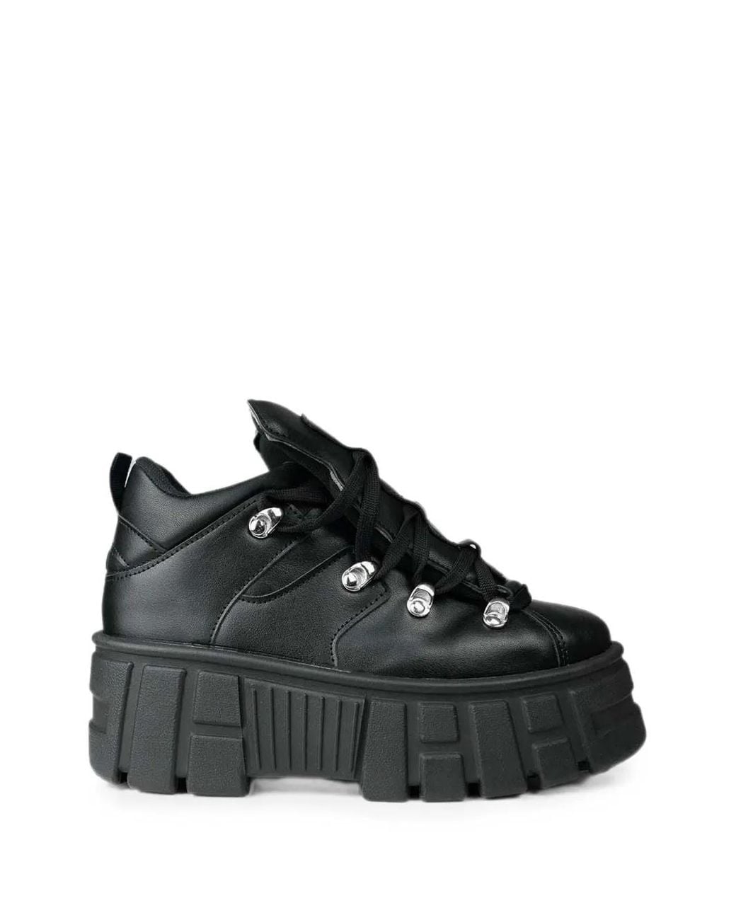 Altercore Black Logan Platform Lace-Up Sneakers