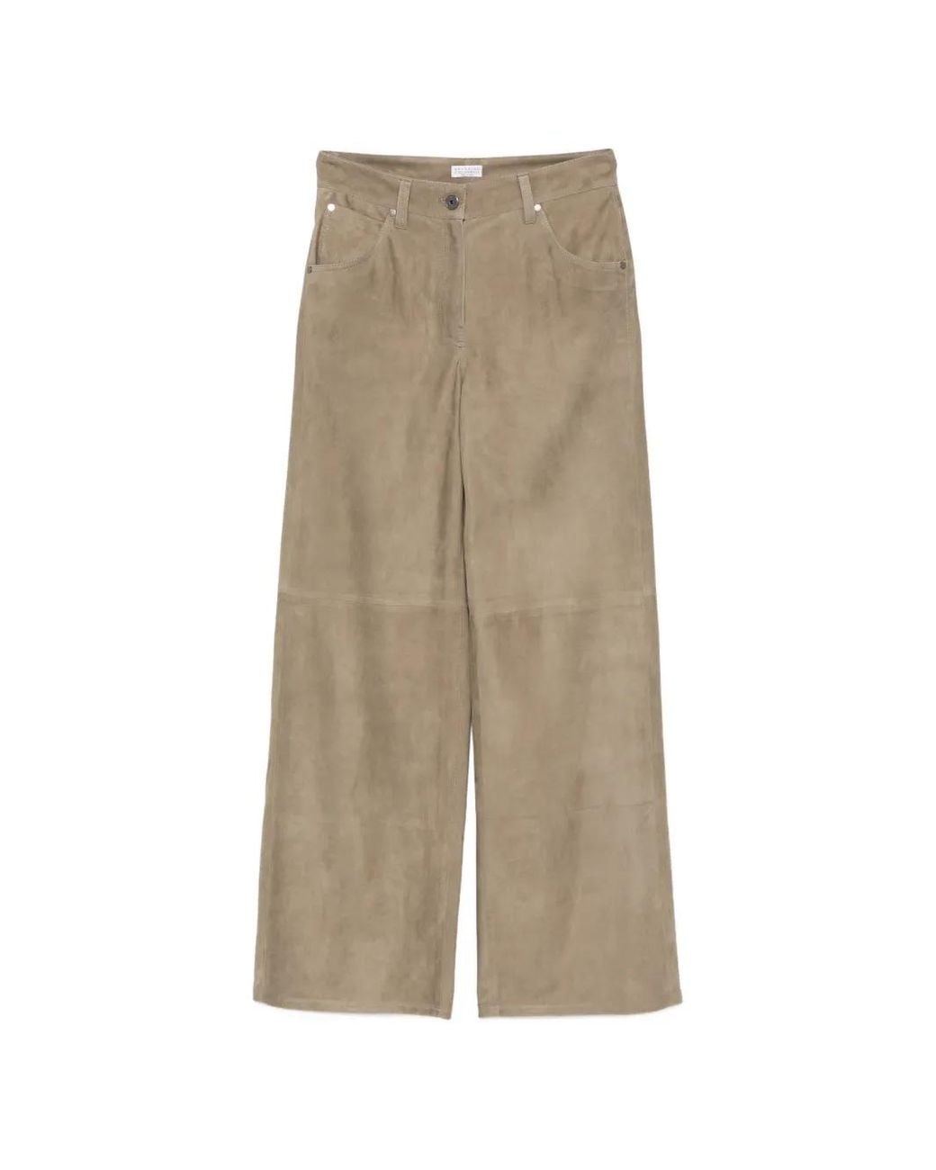 Brunello Cucinelli Natural Leather Trousers