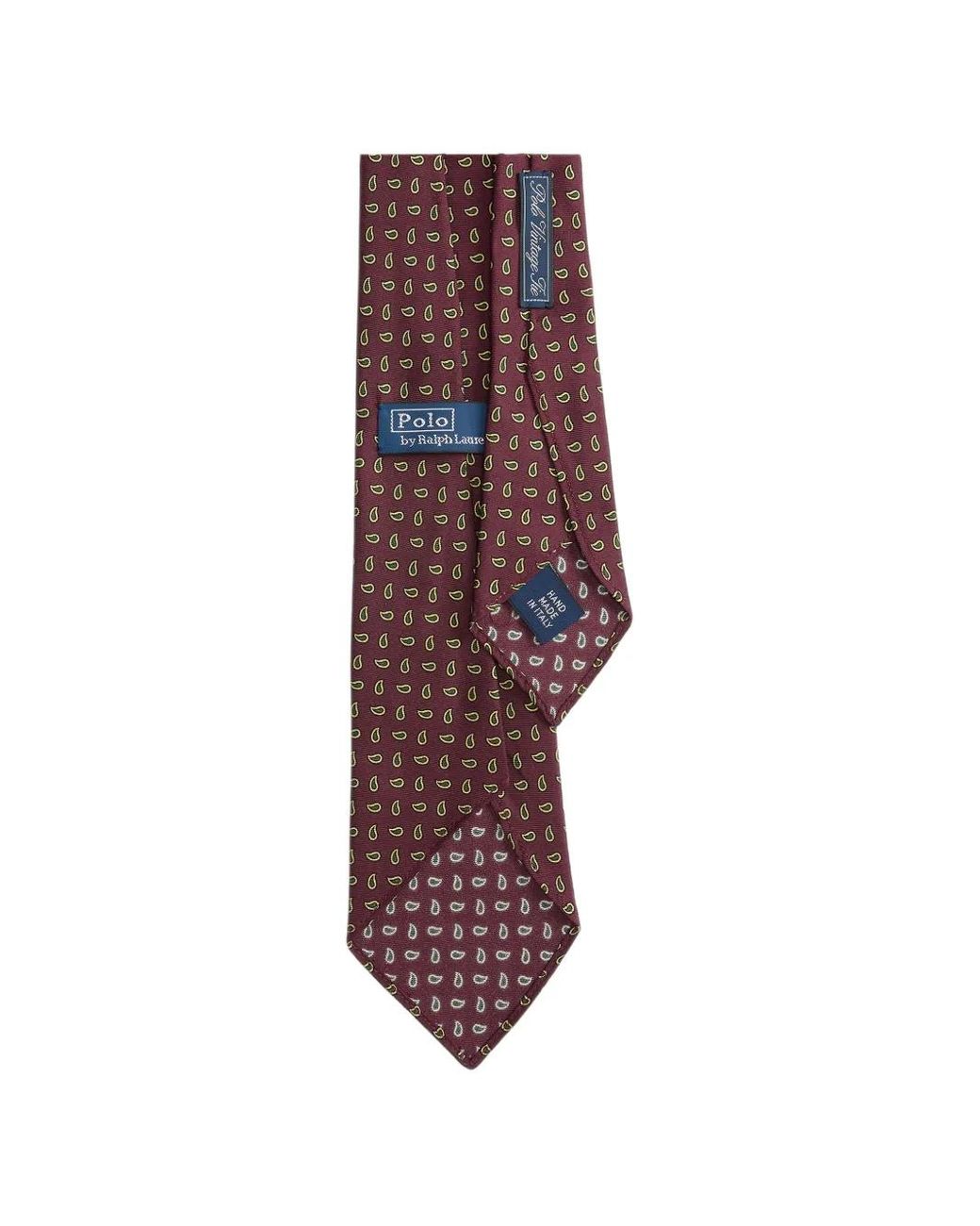 Polo Ralph Lauren Purple Paisley-Print Silk Tie for men