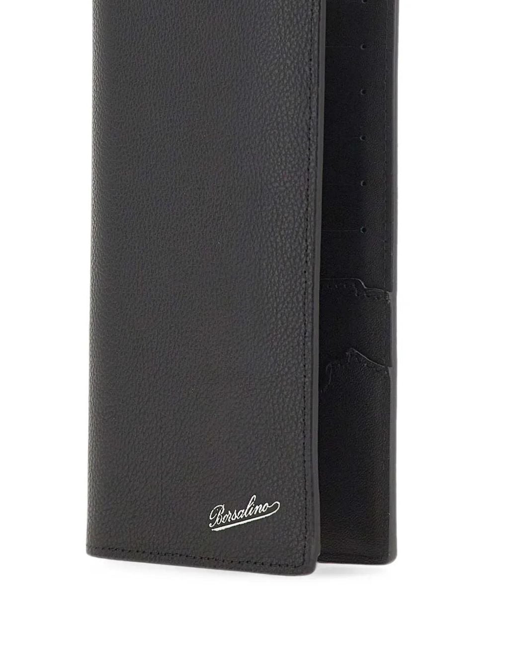 Borsalino Gray Logo-Embossed Wallet