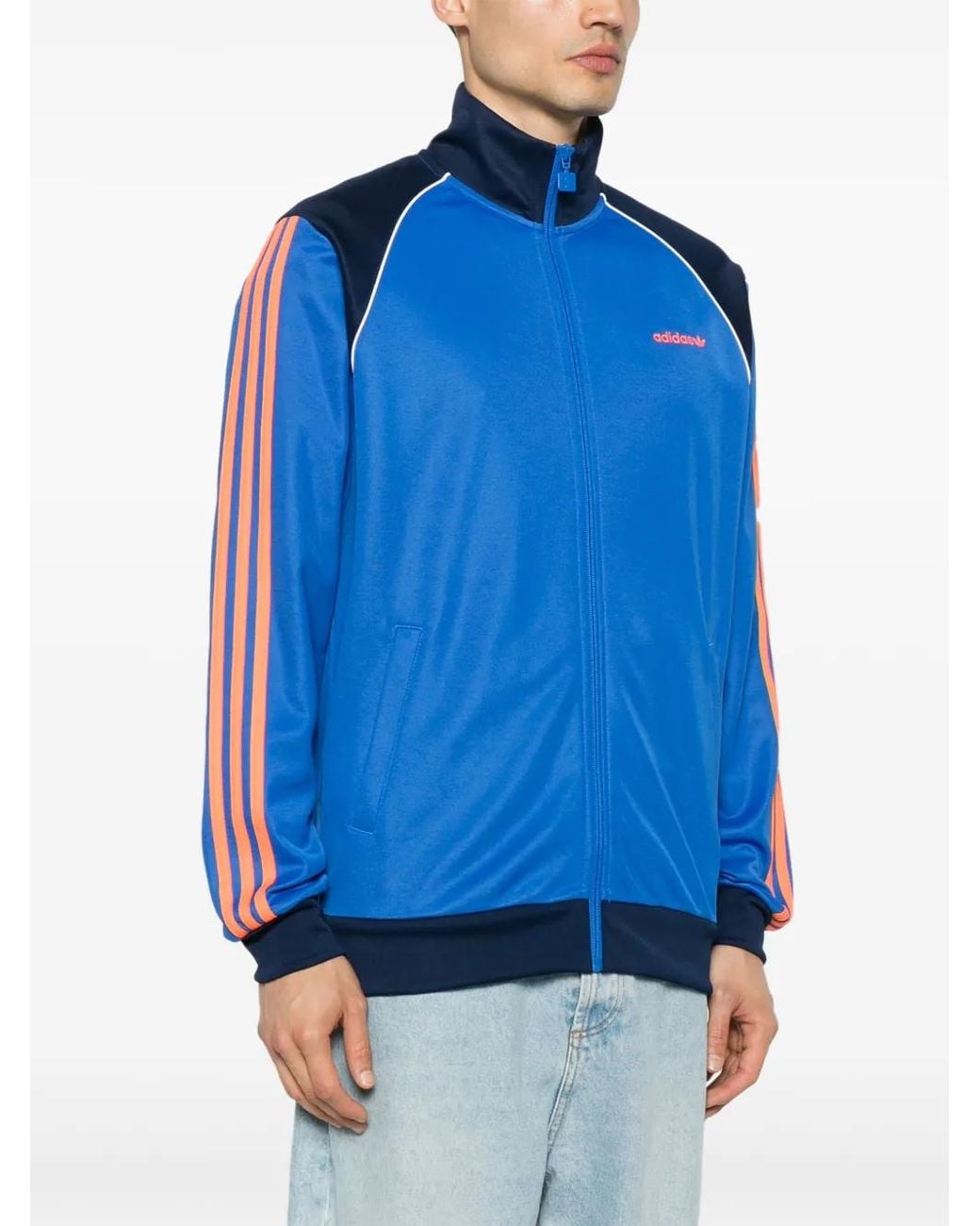 Adidas Blue 3-Stripes Track Jacket for men