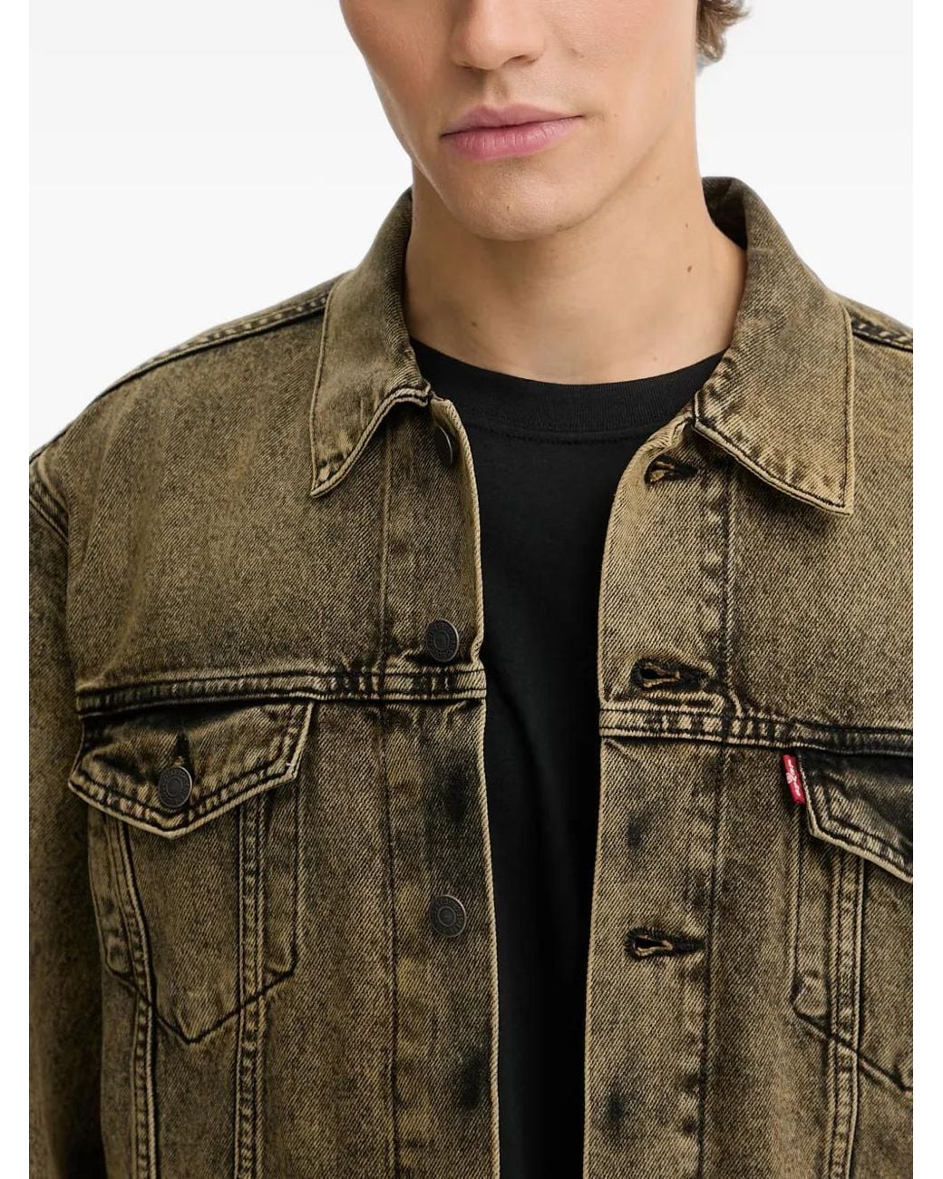 Levi's Brown Trucker Acid-Wash Denim Jacket for men