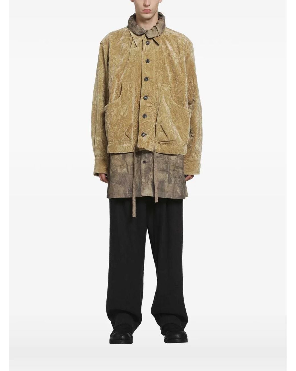 Ziggy Chen Natural Layered Velvet Jacket for men