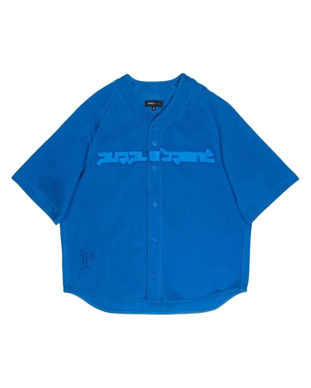 Purple Brand Blue Logo-Print Cotton Shirt for men