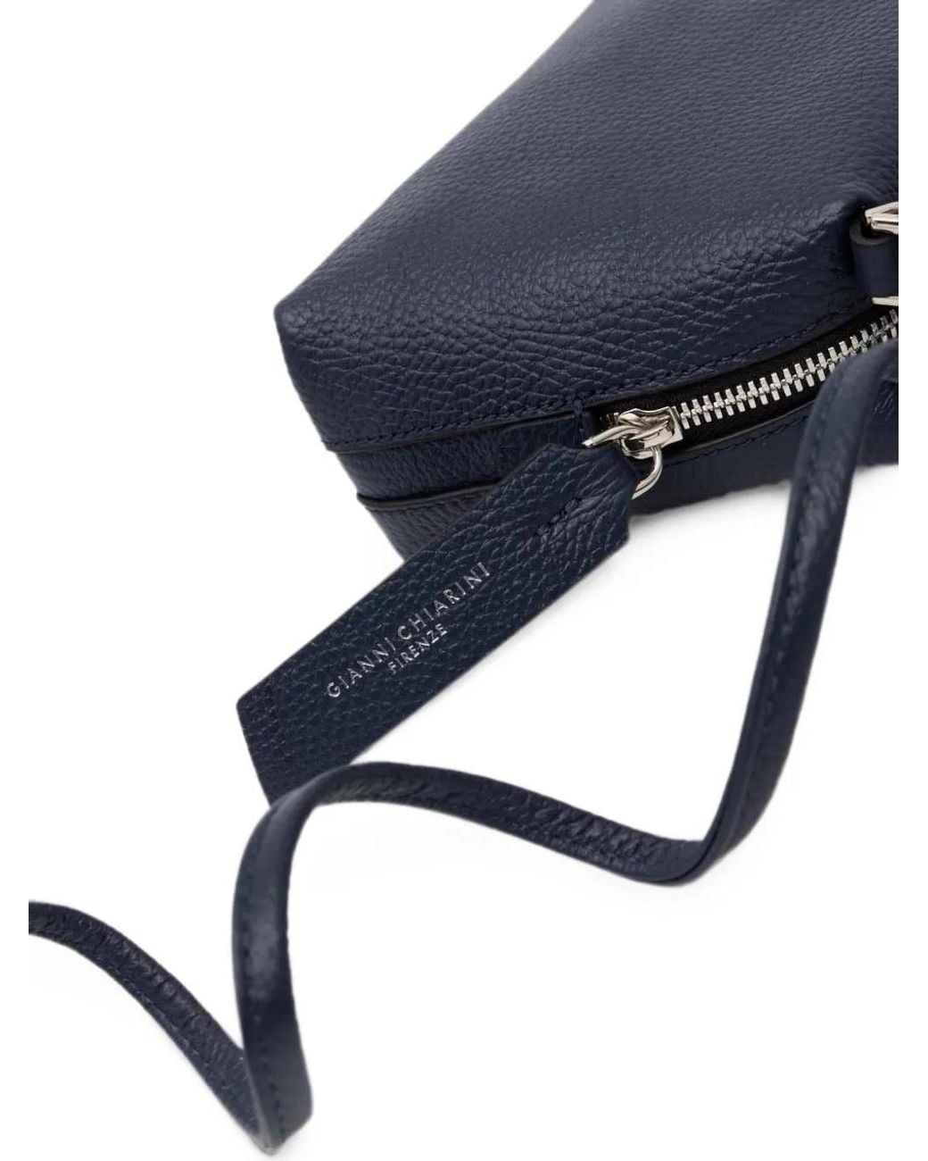 Gianni Chiarini Blue Alifa Grained-Leather Tote Bag