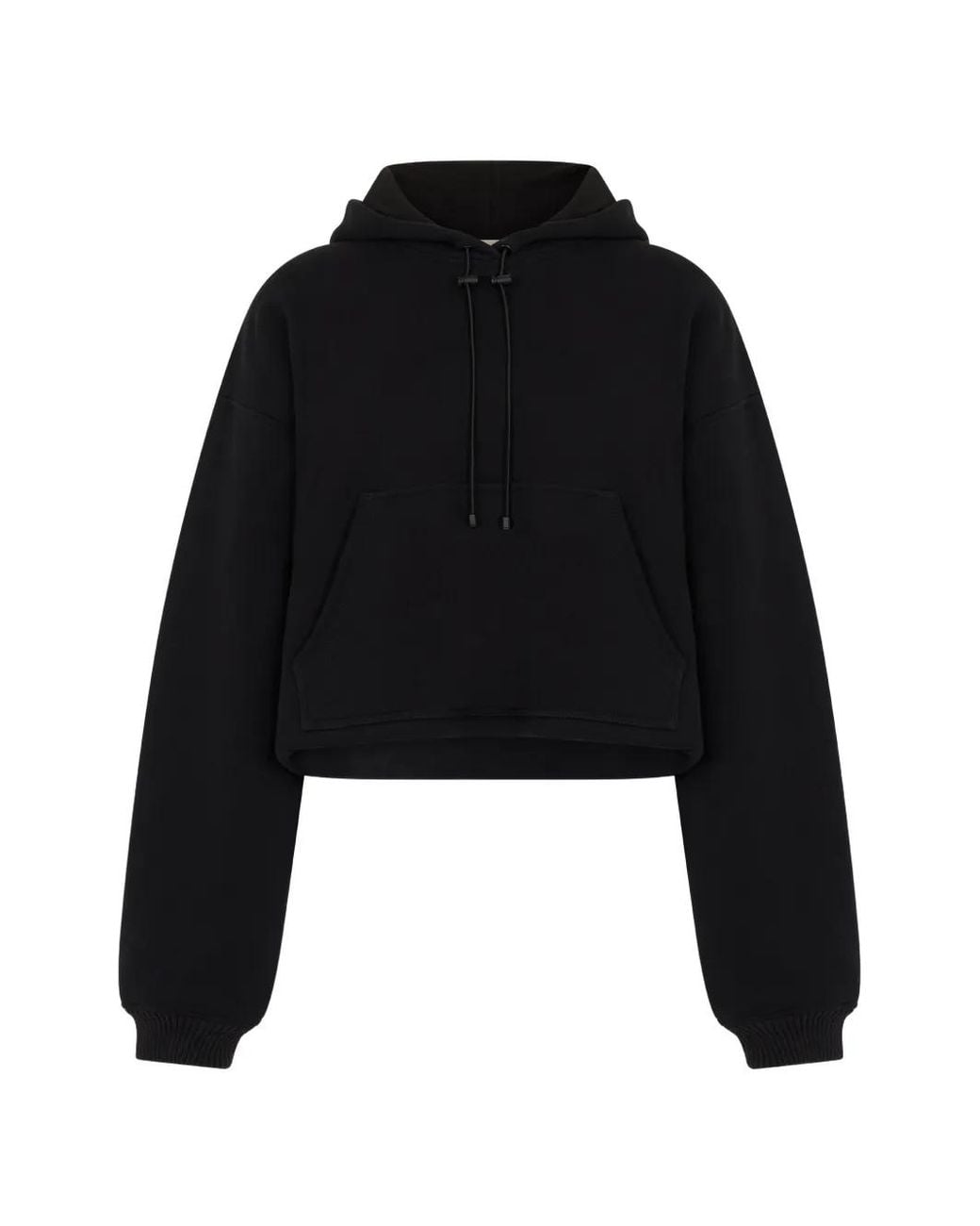 The Mannei Black Cropped Drawstring Hoodie