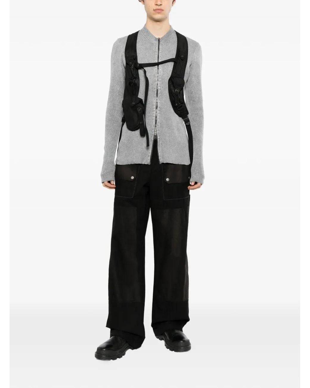 Julius Black Multi-Strap Utility Vest for men