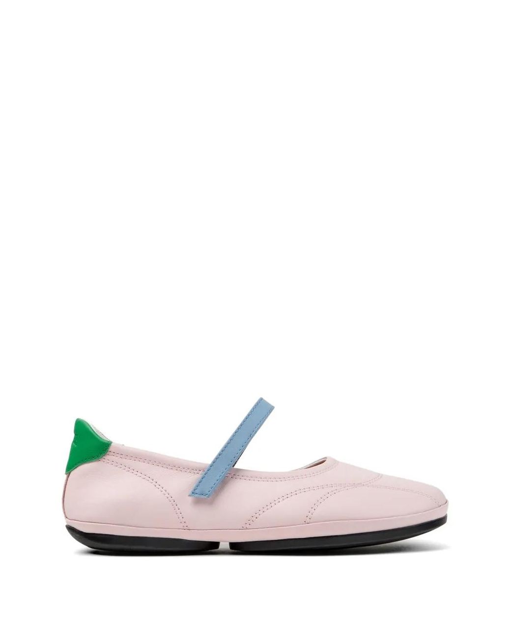 Camper White Twins Right Nina Touch-Strap Ballet Flats