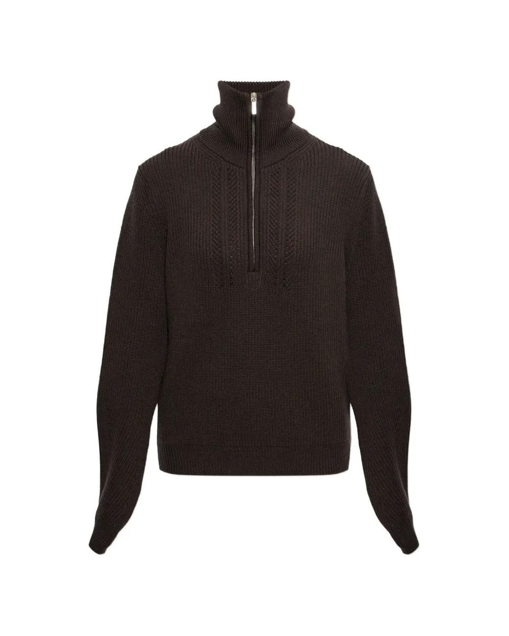 Paul & Shark Black Half-Zip Wool Cardigan
