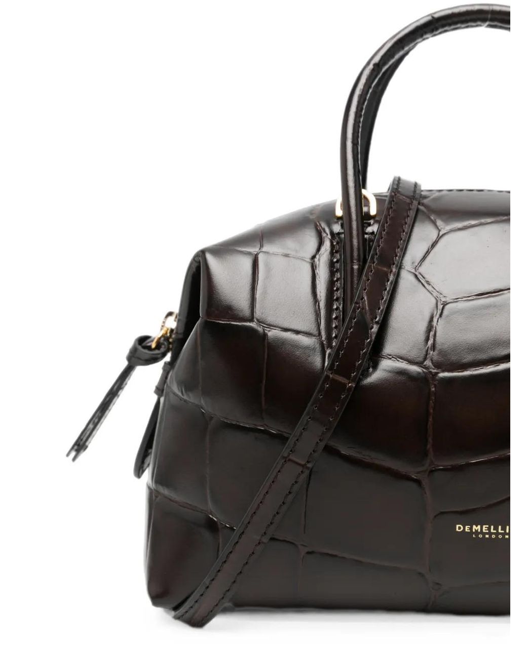 DeMellier London Black Stockholm Croc-Effect Tote Bag