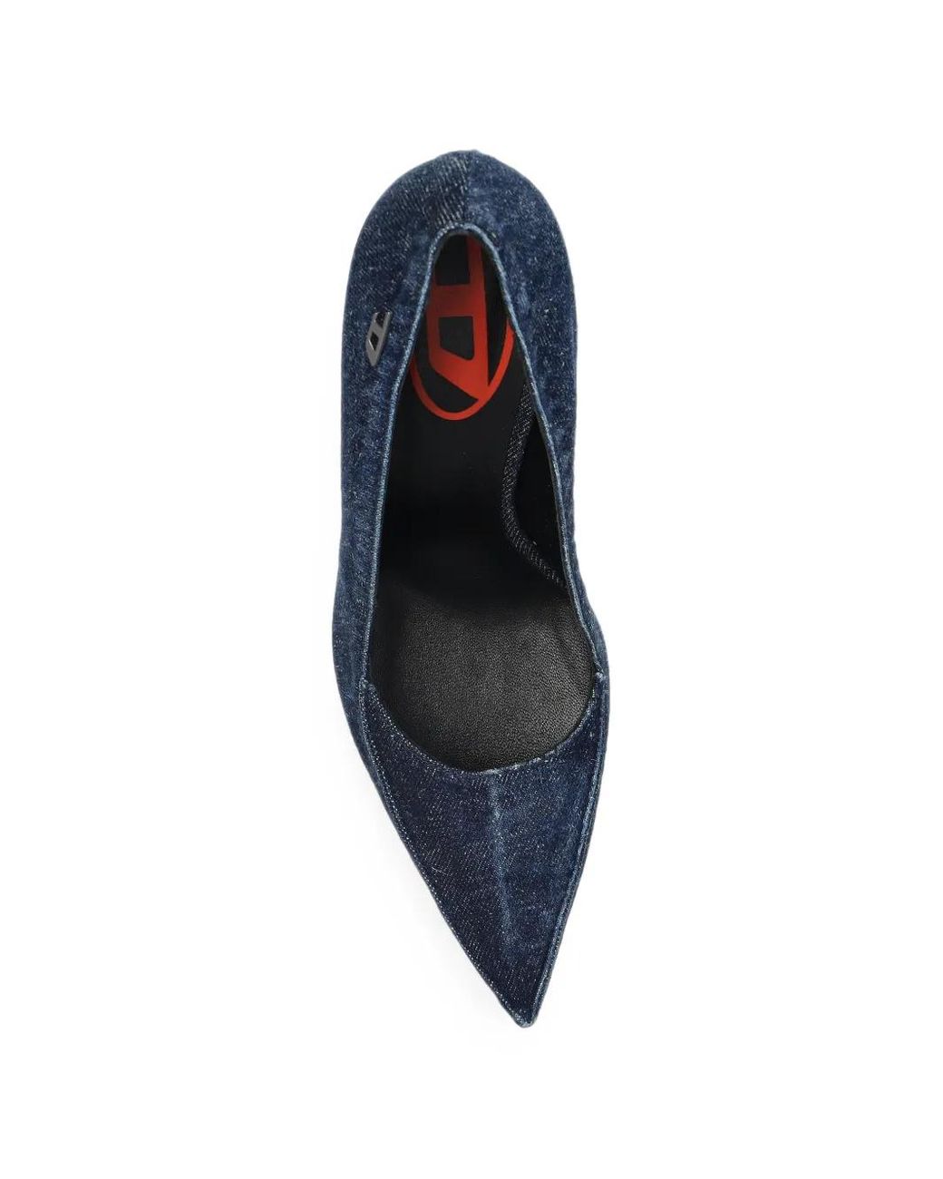 DIESEL Blue Dark Silk-Blend Mid-Heel Pumps