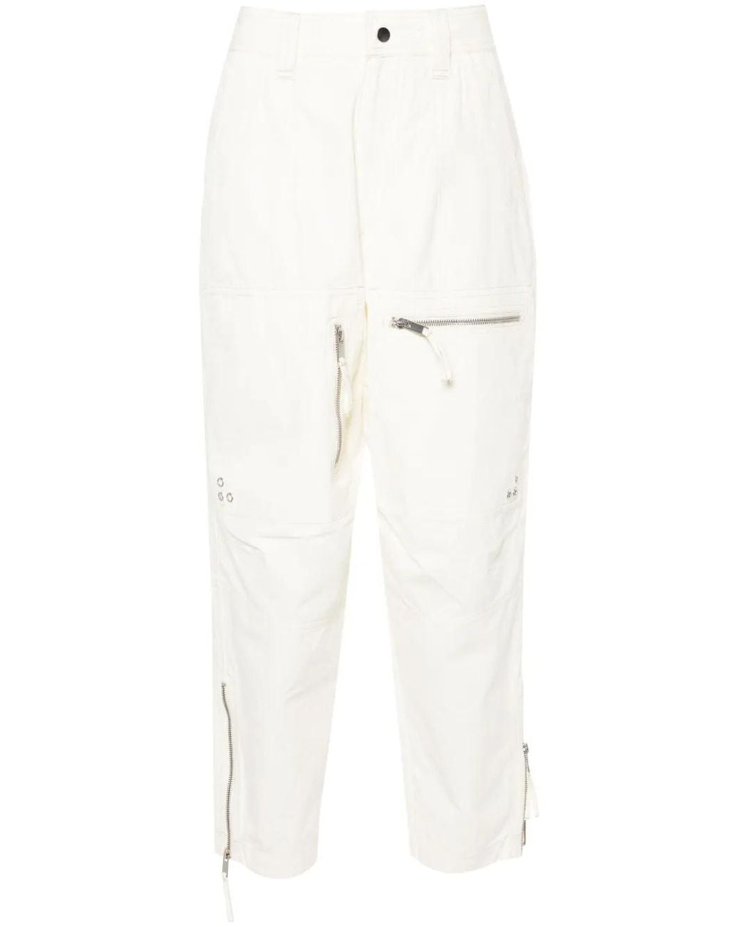 Isabel Marant White Kelvin" Cream Cotton Trousers