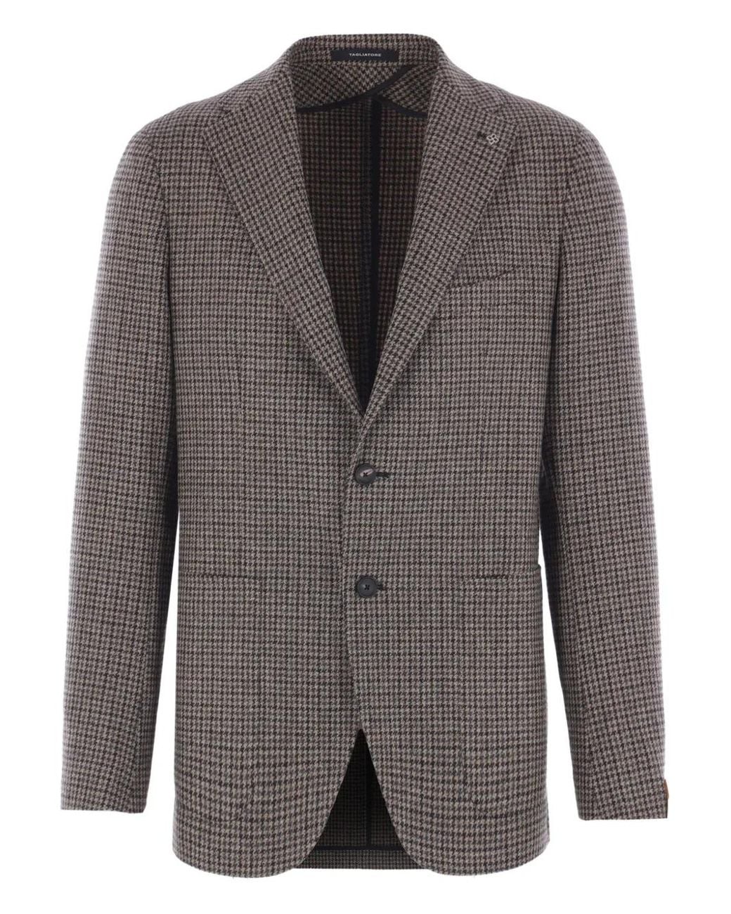 Blazer Con Motivo Pied De Poule Tagliatore de hombre de color Gray
