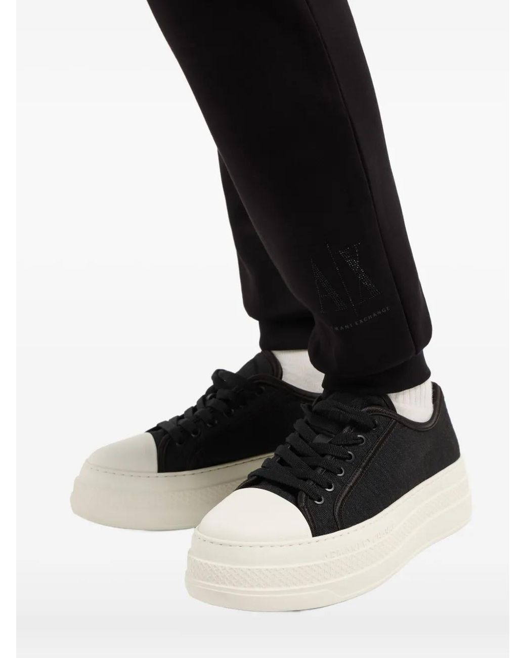ARMANI EXCHANGE Black Logo-Detail Track Pants
