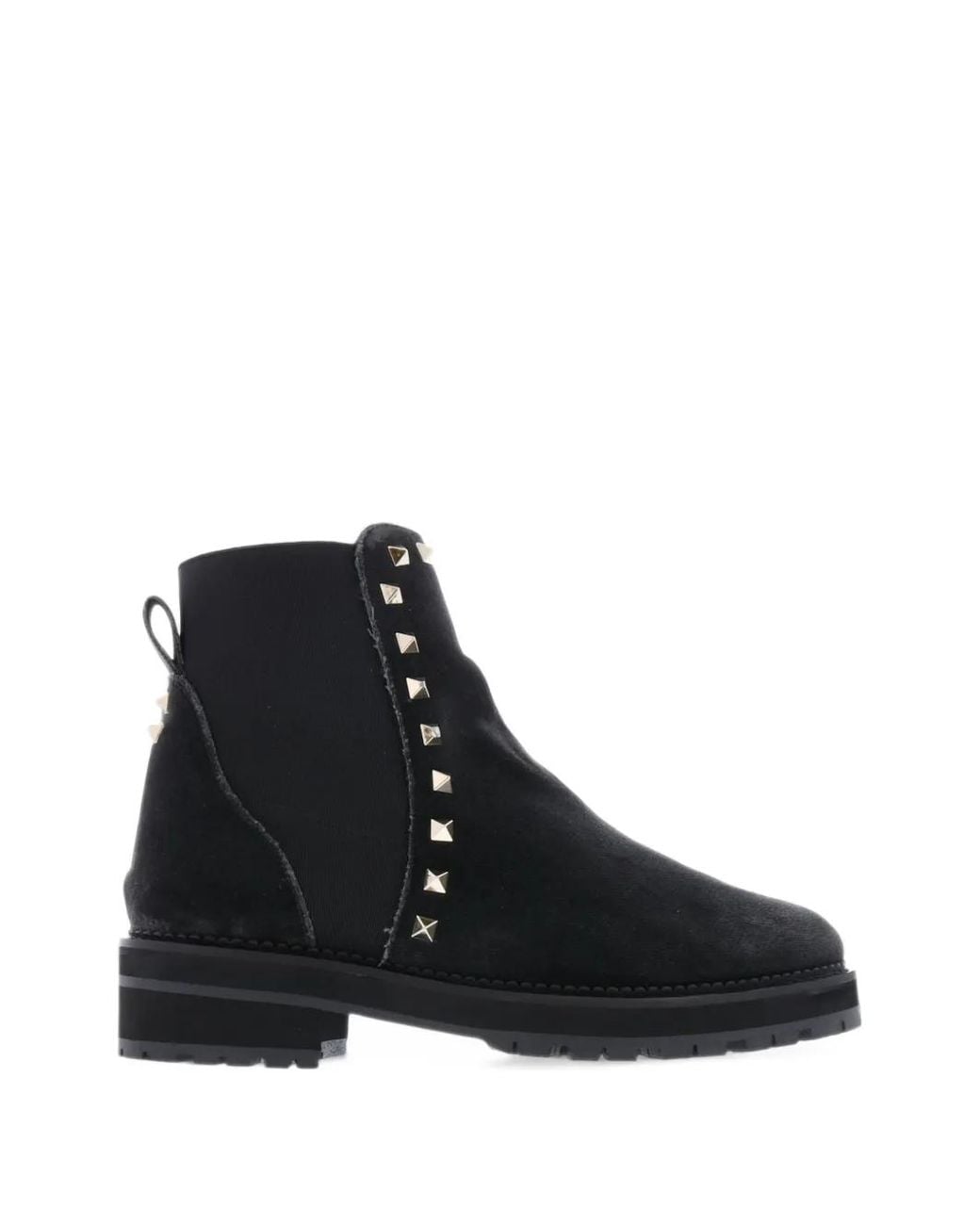 Pertini Black Studded Velvet Boots