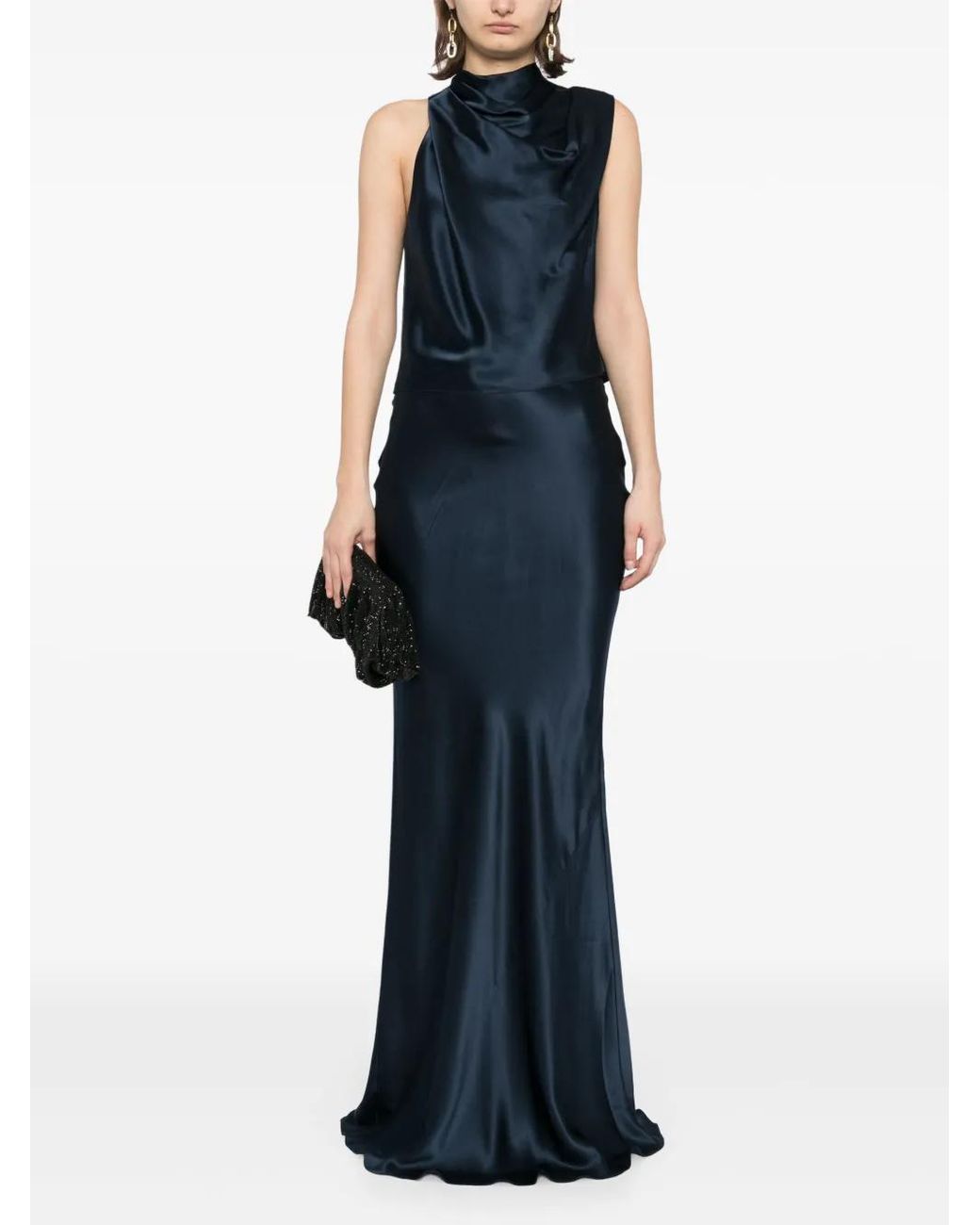Michelle Mason Blue Open Back Top