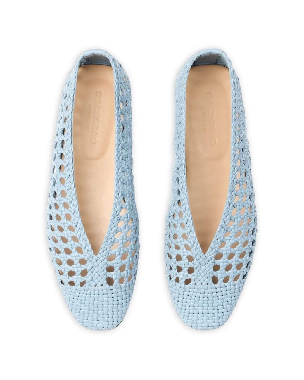 Scarosso Blue Ella Woven Ballet Flats