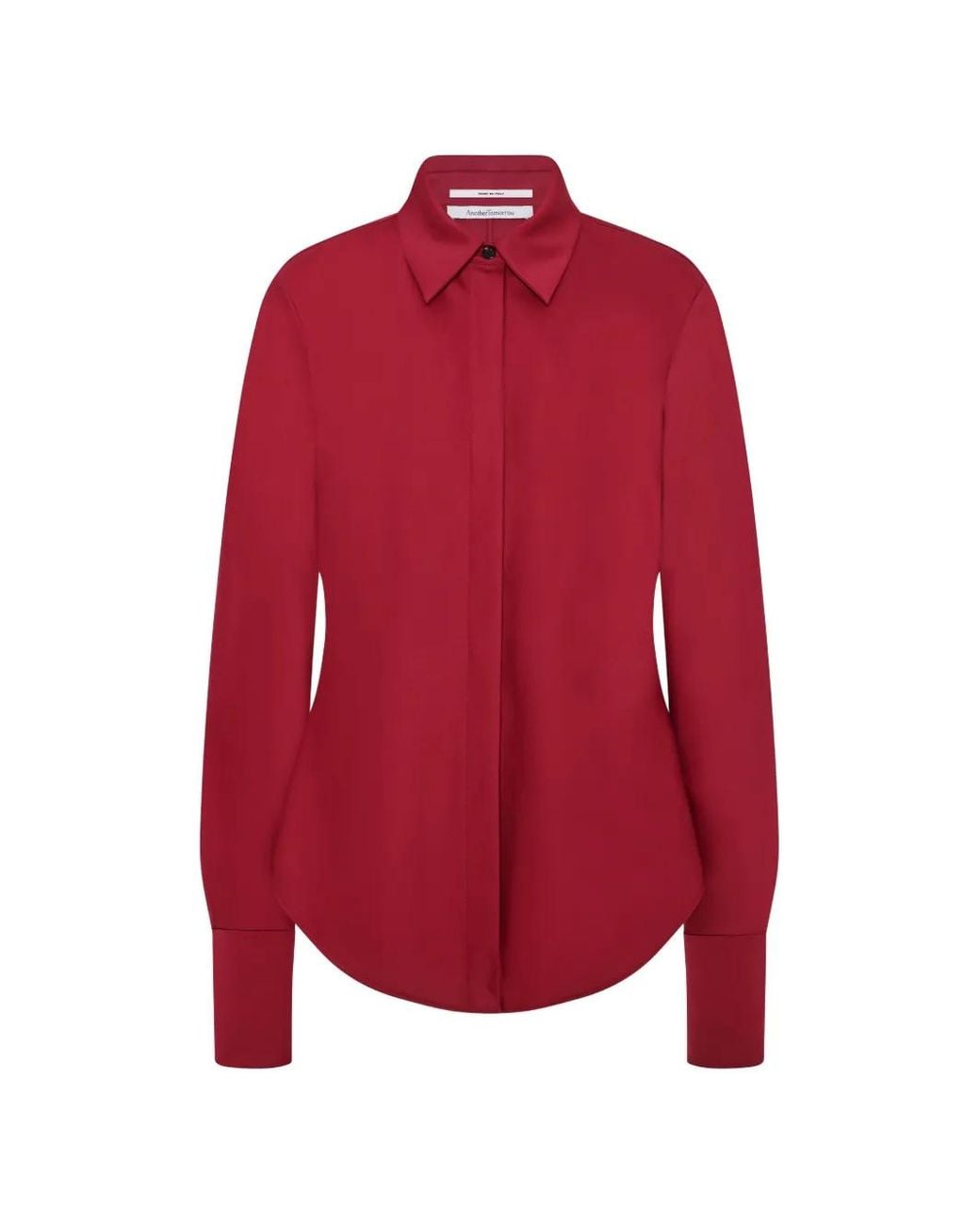 Another Tomorrow Red Bias-Cut Shirt