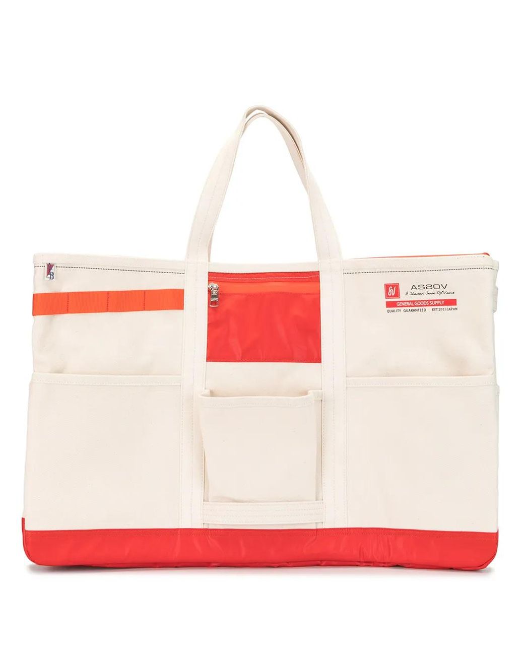 As2ov Red Alberton Canvas Tote Bag for men