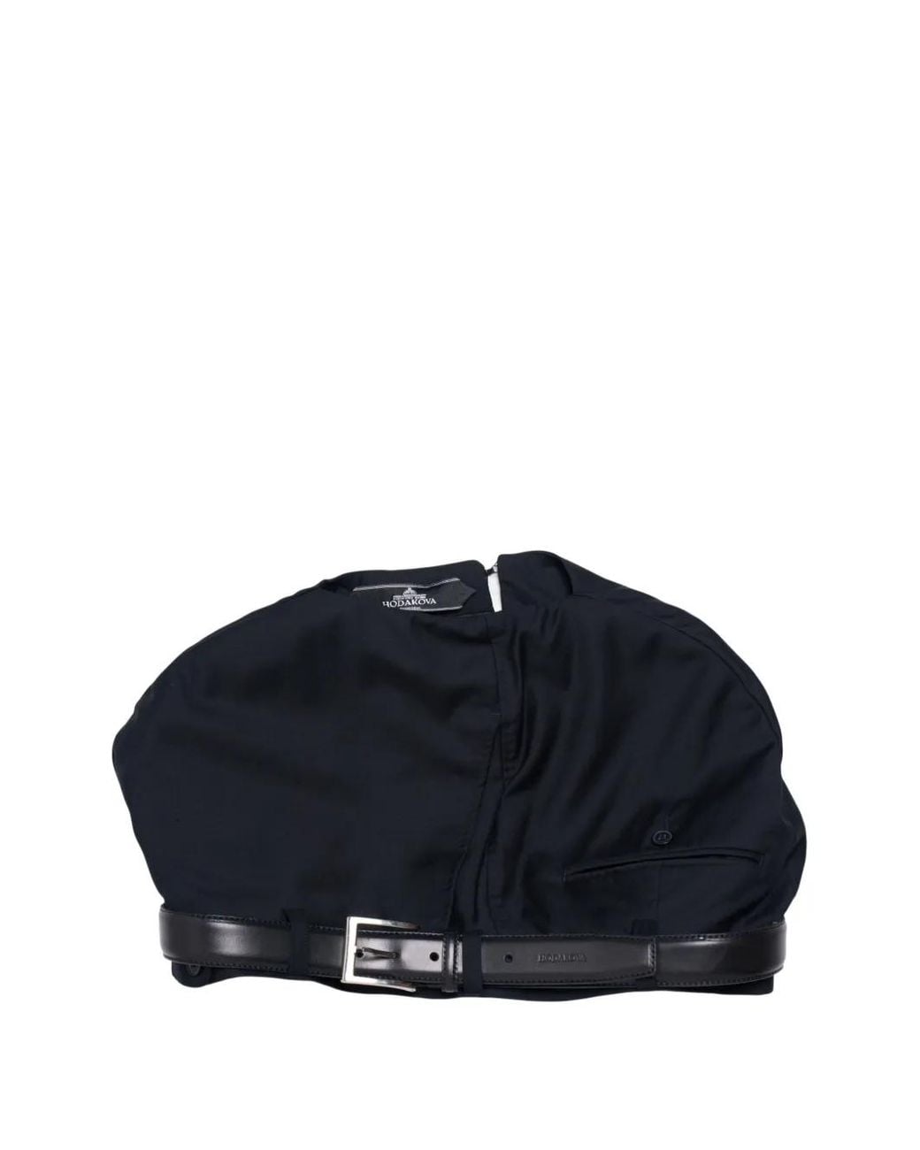 HODAKOVA Blue Belted Deconstructed Cropped Jacket