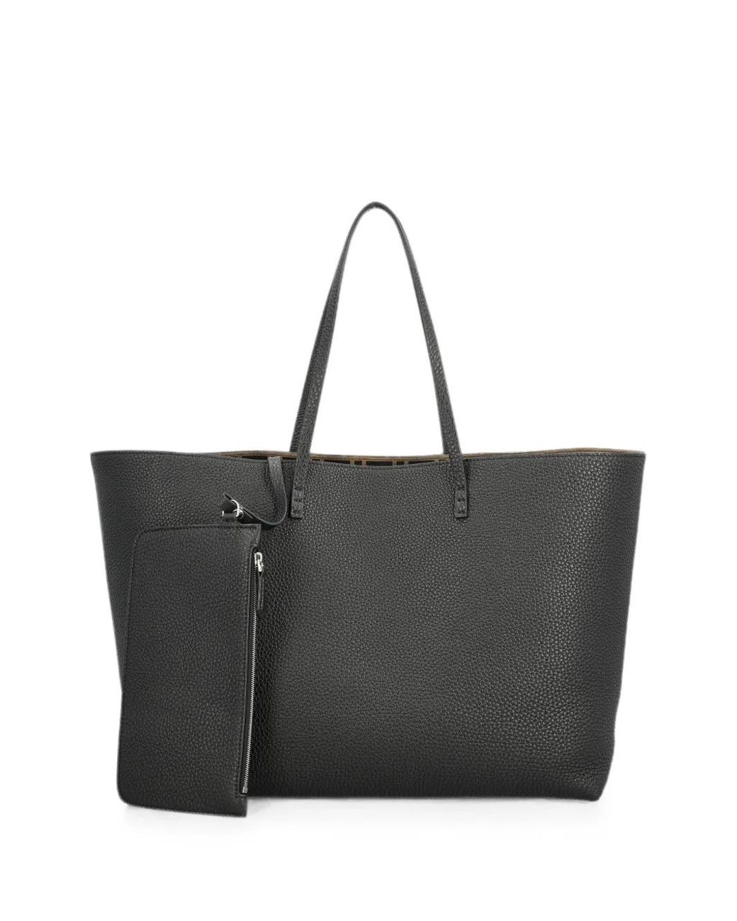 Fendi Black Roll Medium Leather Tote Bag