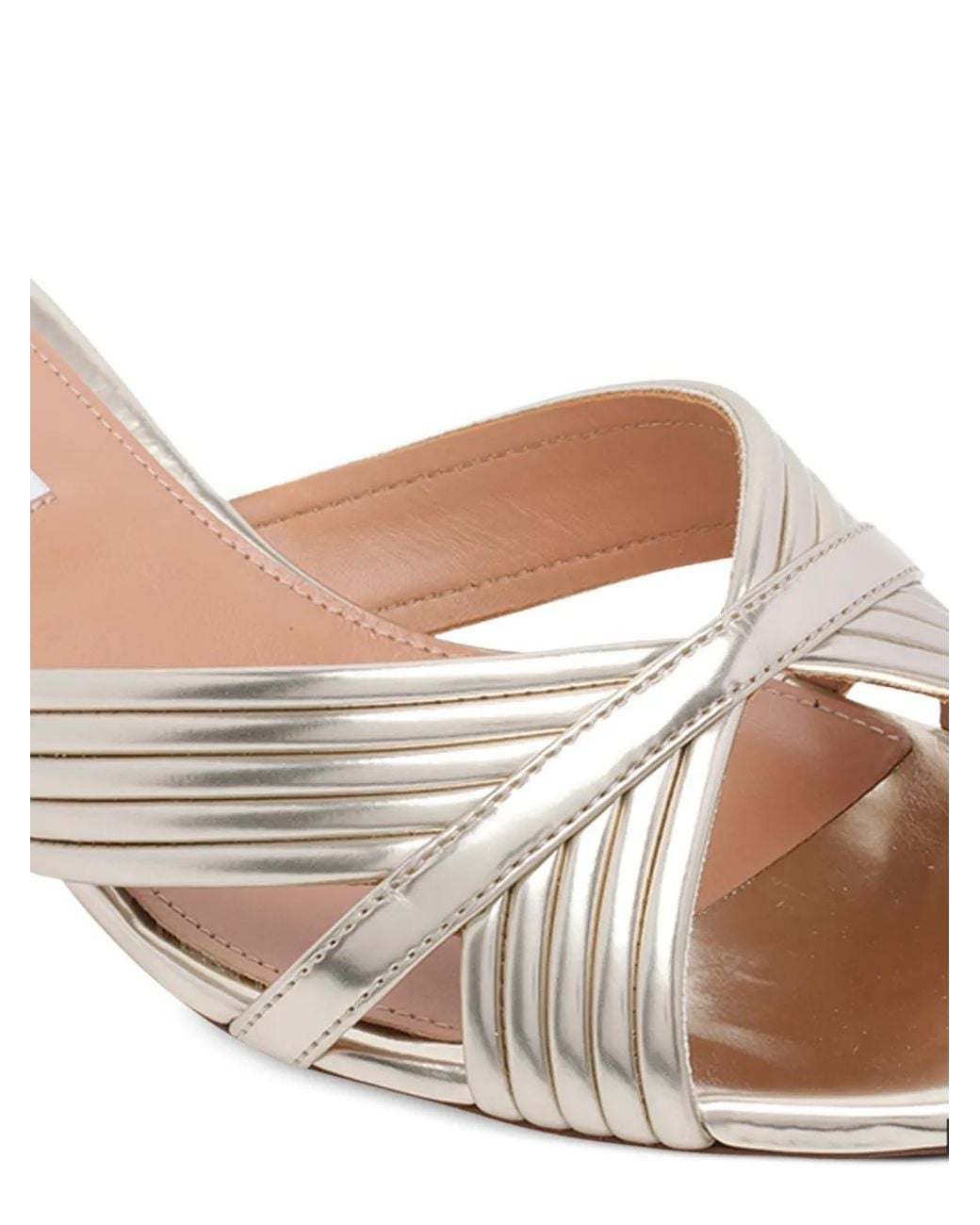 Aquazzura Metallic Sundance Round-Toe Sandals