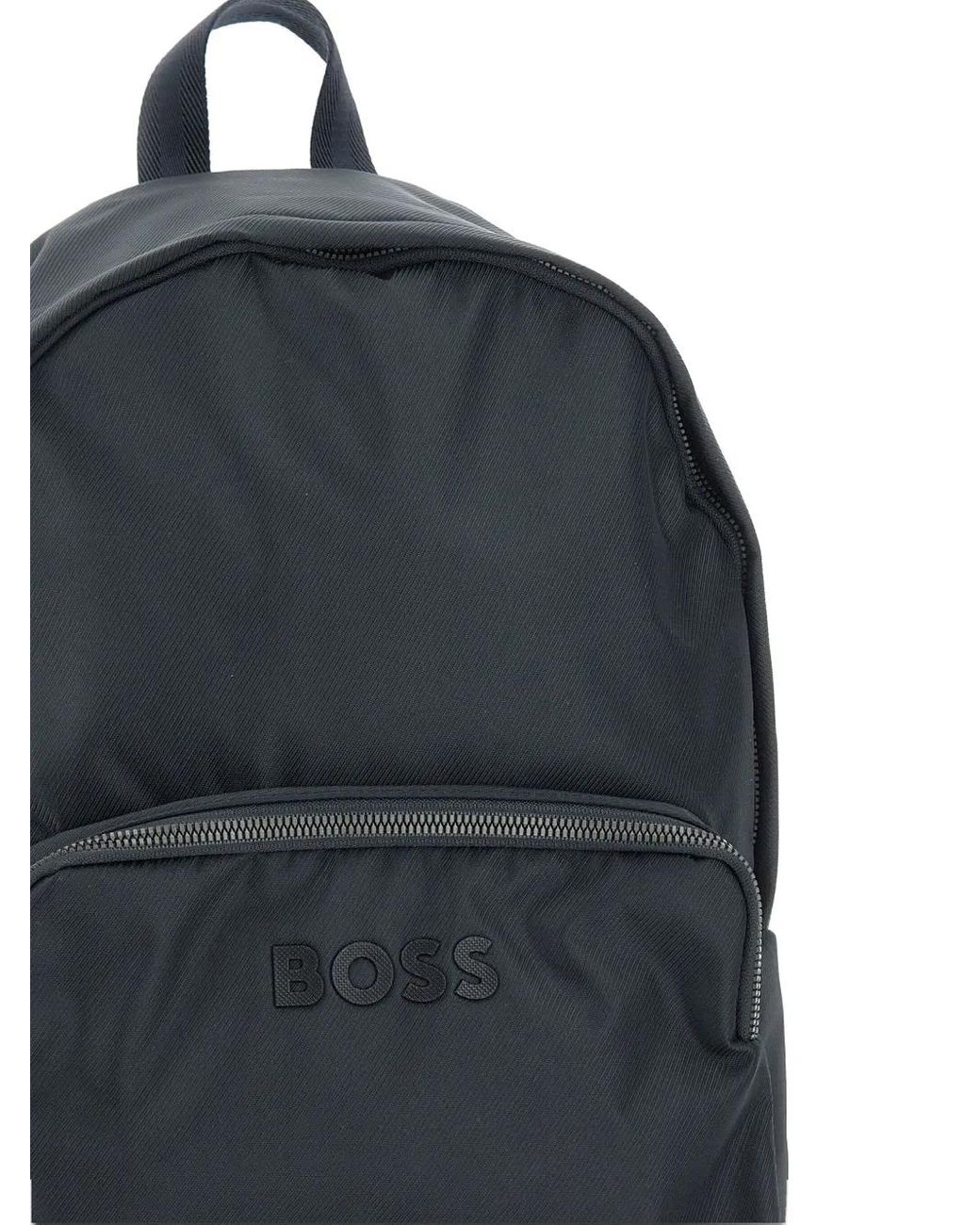 Boss Blue Logo-Print Backpack for men
