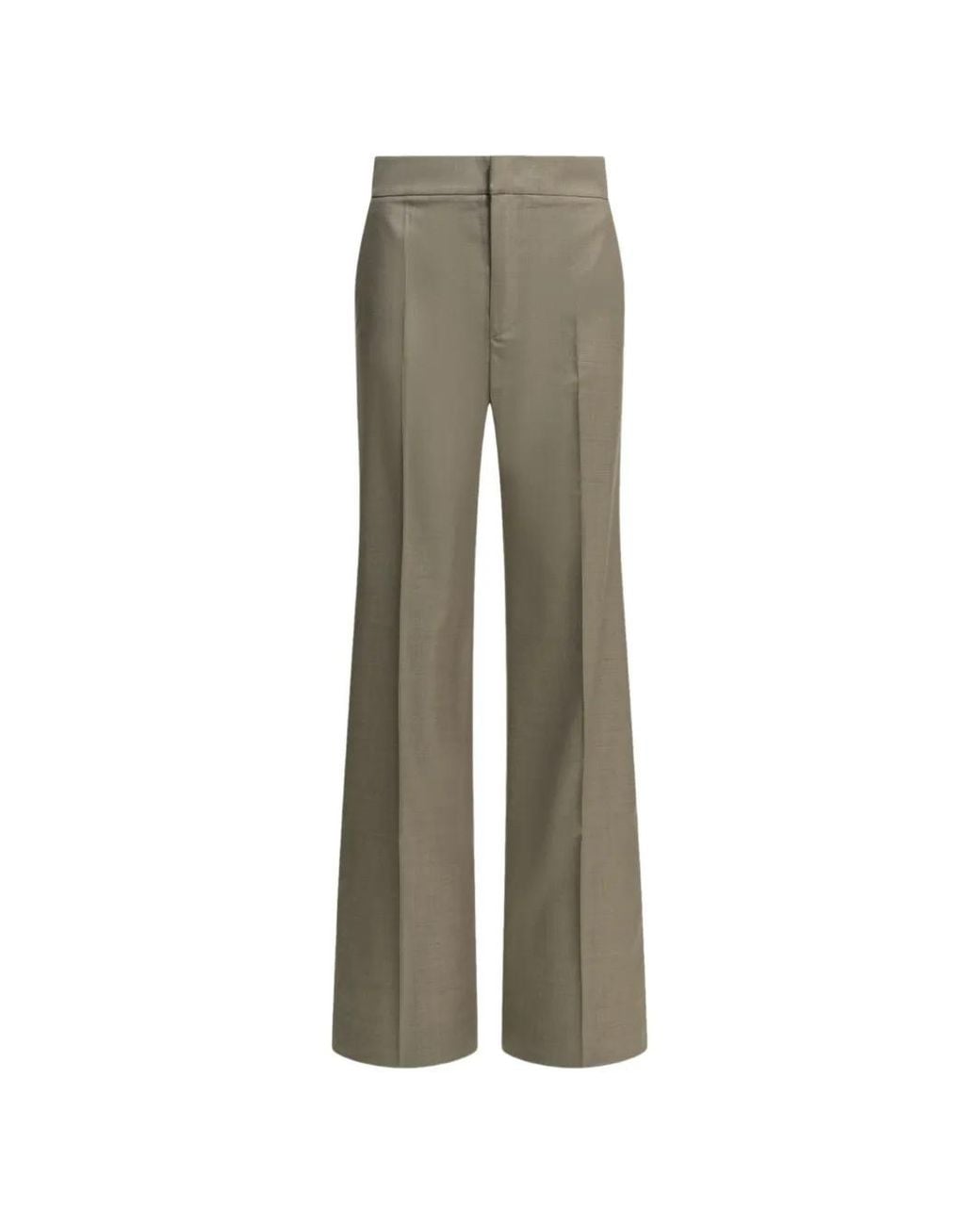 Sa Su Phi Green Pressed-Crease Wide-Leg Trousers