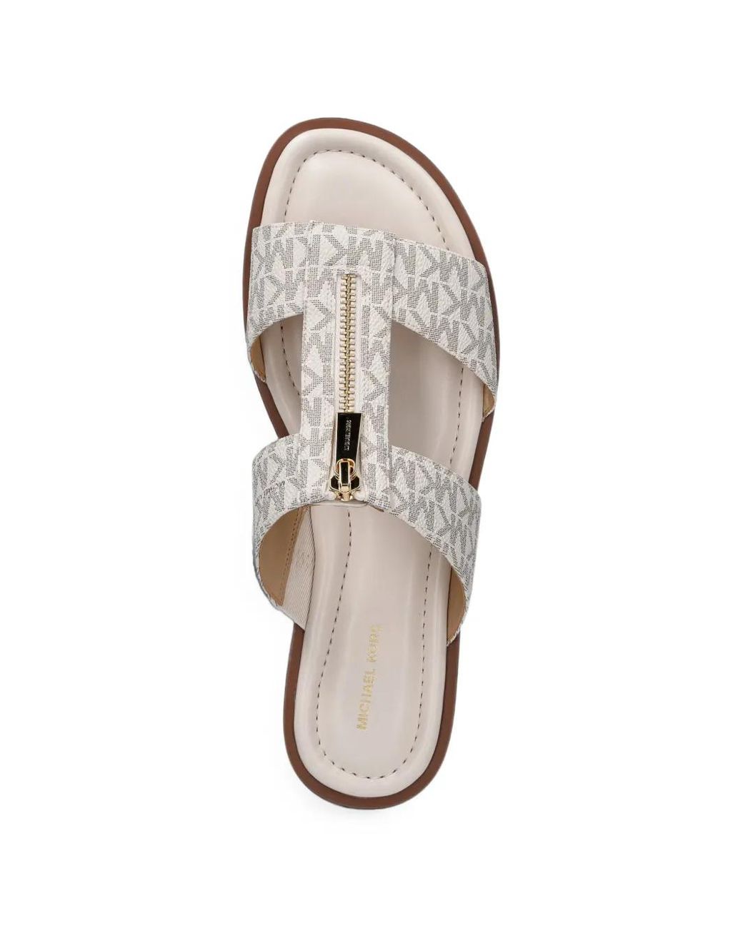 MICHAEL Michael Kors White Berkley Signature Logo Slide Sandals